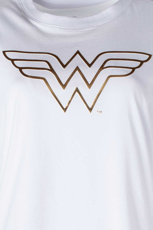 Card slide image -  CAMISETA DE LA MUJER MARAVILLA MANGA CORTA BLANCA PARA MUJER