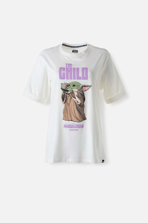 Card slide image -  CAMISETA DE MANDALORIAN CUELLO REDONDO MARFIL PARA MUJER