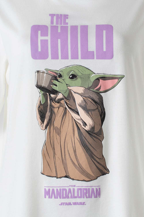 Card slide image -  CAMISETA DE MANDALORIAN CUELLO REDONDO MARFIL PARA MUJER