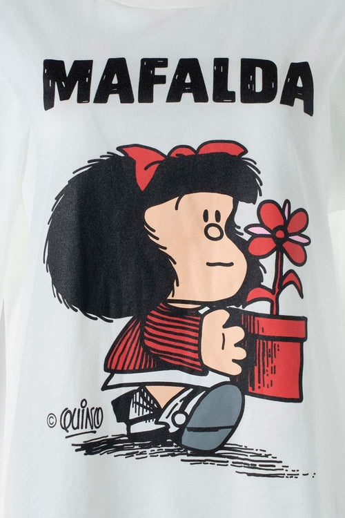 Card slide image -  PIJAMA DE MAFALDA MARFIL Y ROSADA DE PANTALÓN LARGO PARA MUJER