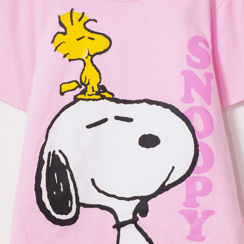 Card slide image -  PIJAMA DE SNOOPY CON PANTALÓN LARGO ROSADA PARA MUJER