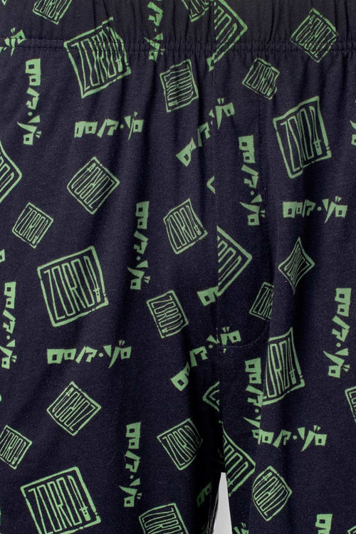 Card slide image -  PIJAMA DE ONE PIECE NEGRA Y BLANCA CON PANTALÓN CORTO PARA HOMBRE