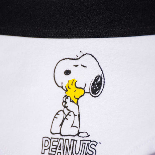 Card slide image -  PACK X2 PANTIES DE SNOOPY CON CINTURA ELÁSTICA BLANCO Y CAQUI PARA MUJER