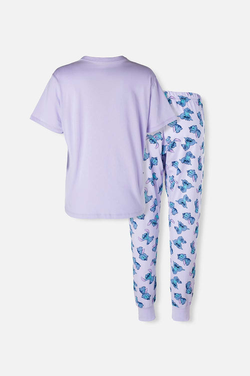 Card slide image -  PIJAMA DE STITCH LILA DE PANTALÓN LARGO PARA MUJER