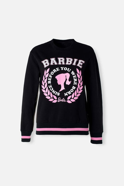 BUZO DE BARBIE NEGRO CERRADO PARA MUJER
