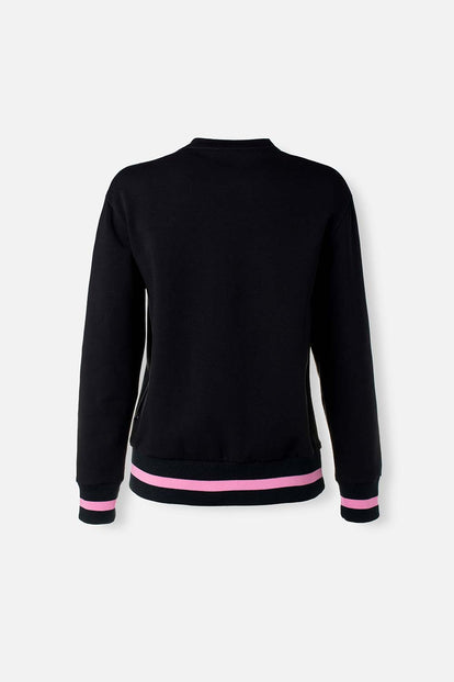 BUZO DE BARBIE NEGRO CERRADO PARA MUJER