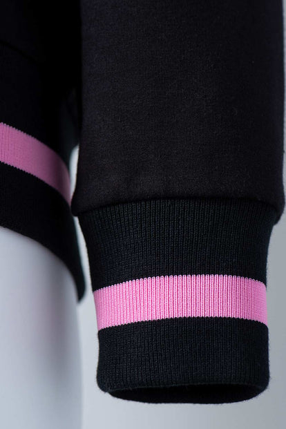 BUZO DE BARBIE NEGRO CERRADO PARA MUJER