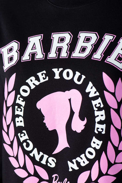 BUZO DE BARBIE NEGRO CERRADO PARA MUJER