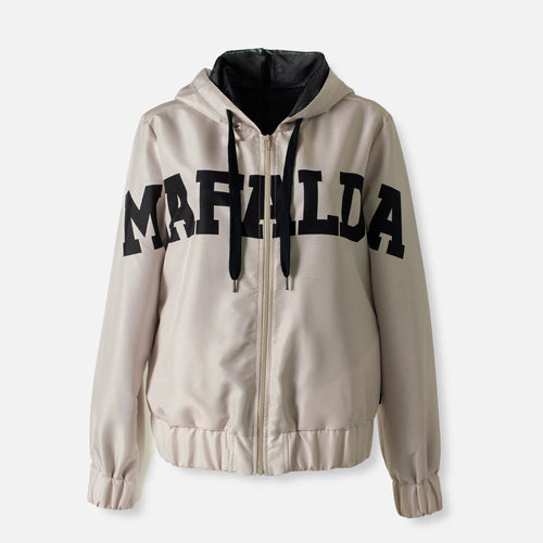 Card slide image -  CHAQUETA DE MAFALDA CAQUI CON CAPUCHA PARA MUJER