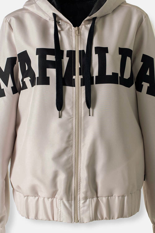 Card slide image -  CHAQUETA DE MAFALDA CAQUI CON CAPUCHA PARA MUJER