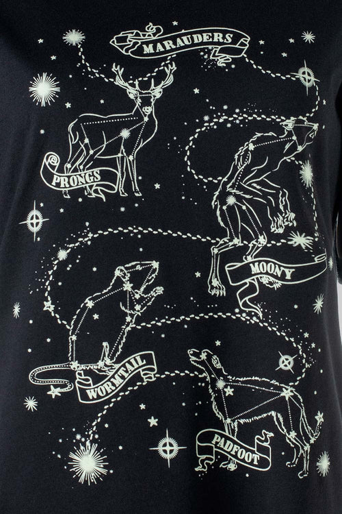 Card slide image -  CAMISETA DE HARRY POTTER MANGA CORTA NEGRA PARA MUJER