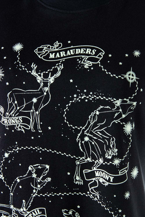 Card slide image -  CAMISETA DE HARRY POTTER MANGA CORTA NEGRA PARA MUJER