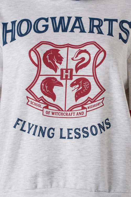 Card slide image -  BUZO DE HARRY POTTER CERRADO CON CAPUCHA GRIS PARA MUJER