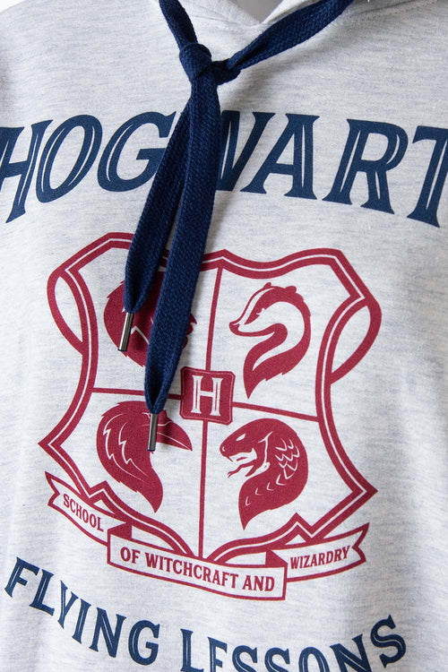 Card slide image -  BUZO DE HARRY POTTER CERRADO CON CAPUCHA GRIS PARA MUJER