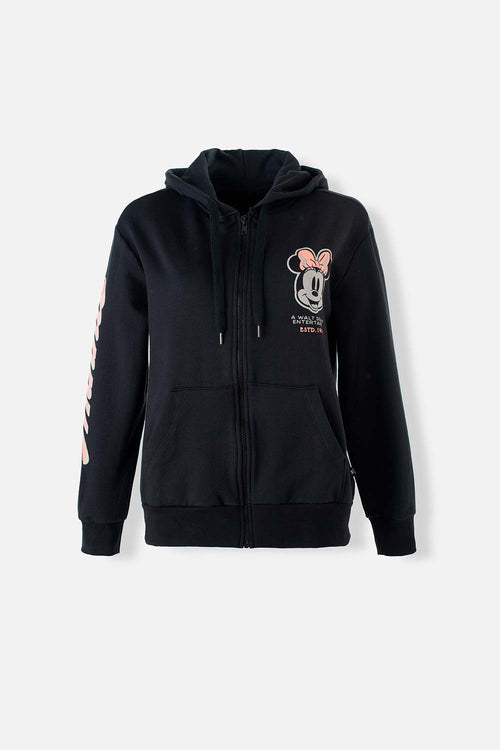 Card slide image -  BUZO DE MINNIE MOUSE CON CAPUCHA NEGRO PARA MUJER