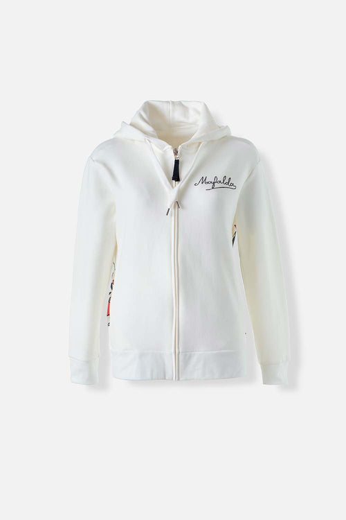 Card slide image -  BUZO DE MAFALDA MARFIL DE DISEÑO ABIERTO PARA MUJER