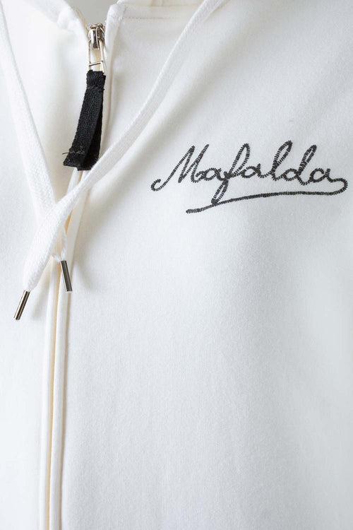 Card slide image -  BUZO DE MAFALDA MARFIL DE DISEÑO ABIERTO PARA MUJER