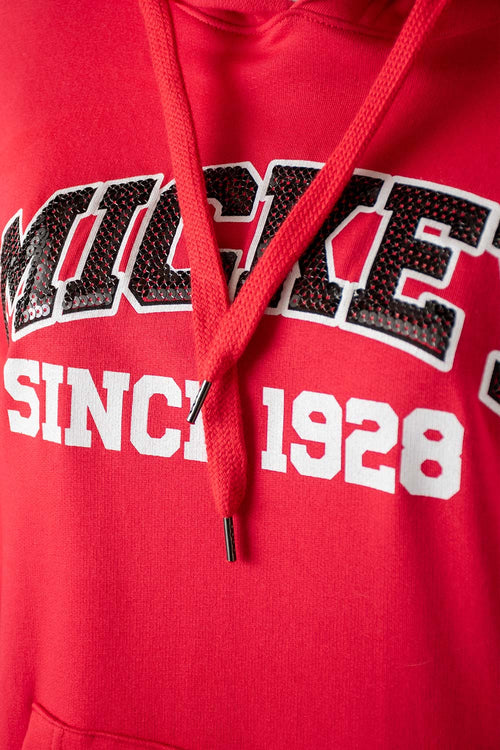 Card slide image -  BUZO DE MICKEY MOUSE CERRADO ROJO PARA MUJER