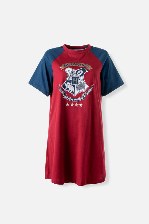 Card slide image -  PIJAMA DE HARRY POTTER ROJA Y AZUL TIPO BATOLA PARA MUJER