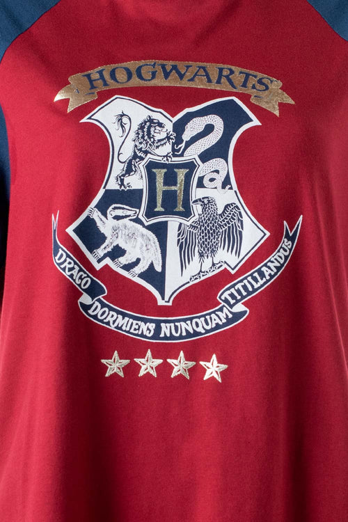 Card slide image -  PIJAMA DE HARRY POTTER ROJA Y AZUL TIPO BATOLA PARA MUJER