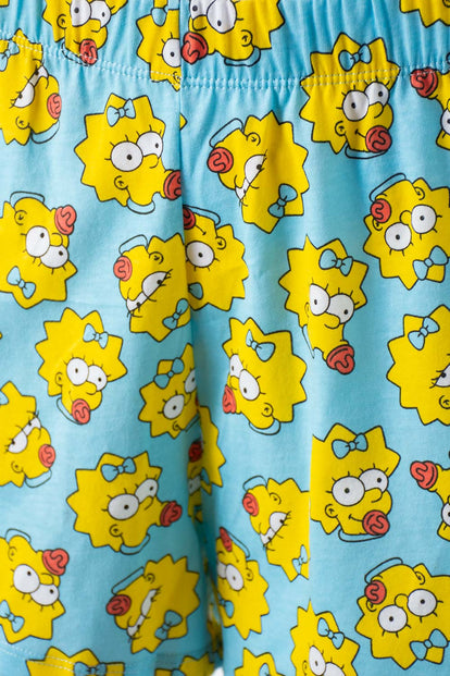 PIJAMA DE LOS SIMPSON DE PANTALÓN CORTO BLANCO Y AZUL PARA MUJER