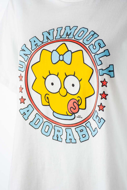 PIJAMA DE LOS SIMPSON DE PANTALÓN CORTO BLANCO Y AZUL PARA MUJER
