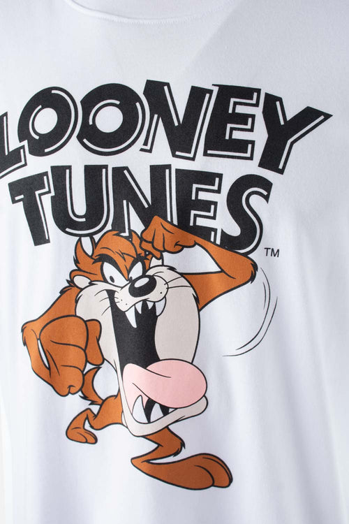 Card slide image -  PIJAMA DE LOS LOONEY TUNES BLANCA Y GRIS DE PANTALÓN CORTO PARA HOMBRE