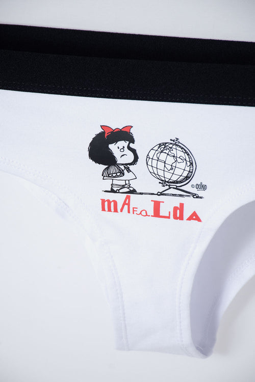 Card slide image -  PACK X2 PANTIES DE MAFALDA NEGRO Y BLANCO PARA MUJER