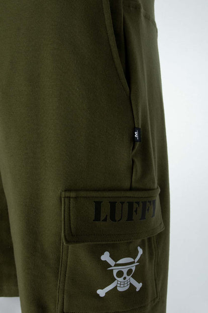 BERMUDA DE ONE PIECE CON BOLSILLOS VERDE MILITAR PARA HOMBRE