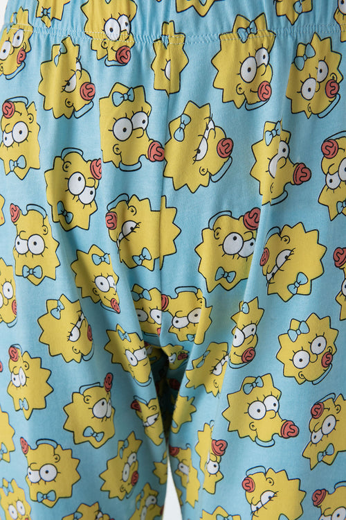 Card slide image -  PIJAMA DE LOS SIMPSON BLANCA Y AZUL DE PANTALÓN LARGO PARA MUJER