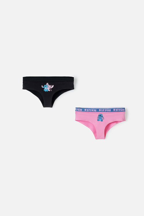 Card slide image -  PACK X2 PANTIES DE STITCH NEGRO Y ROSADO PARA MUJER