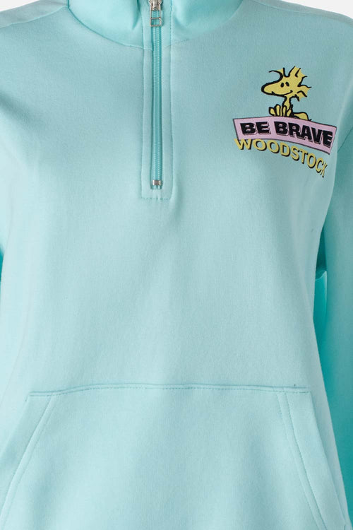 Card slide image -  BUZO DE SNOOPY CERRADO CON CAPUCHA VERDE AZUL PARA MUJER