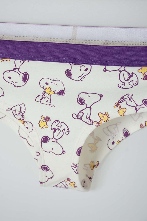 Card slide image -  PACK X2 PANTIES DE SNOOPY MARFIL Y ROSA PASTEL PARA MUJER