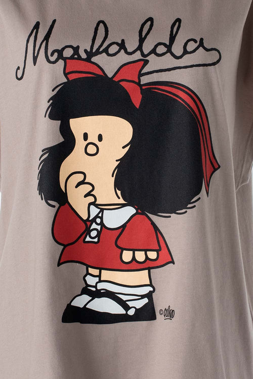 Card slide image -  CAMISETA DE MAFALDA MANGA SISA TAUPE PARA MUJER
