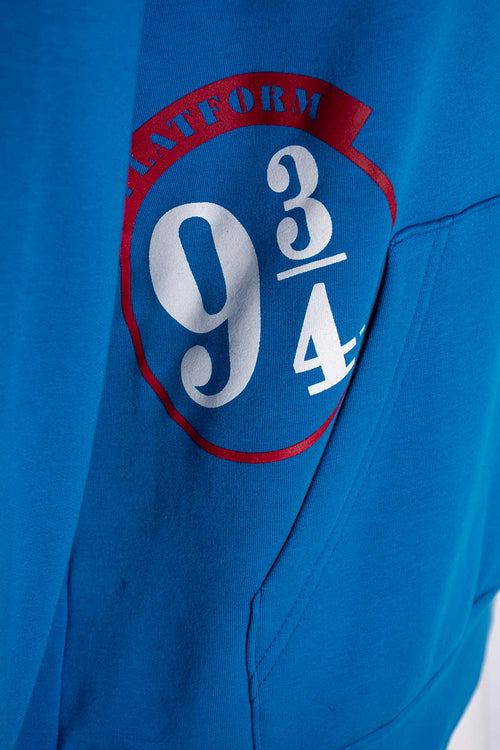 Card slide image -  BUZO DE HARRY POTTER AZUL Y VERDE CON CAPUCHA PARA MUJER