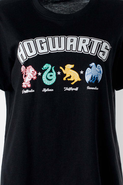 Card slide image -  PIJAMA DE HARRY POTTER NEGRA Y MULTICOLOR DE PANTALÓN LARGO PARA MUJER