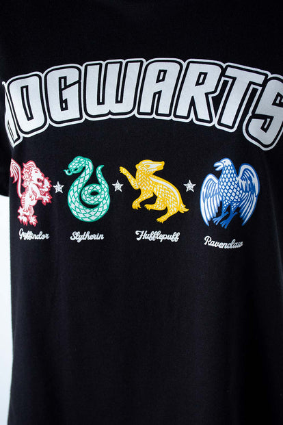 PIJAMA DE HARRY POTTER NEGRA Y MULTICOLOR DE PANTALÓN LARGO PARA MUJER