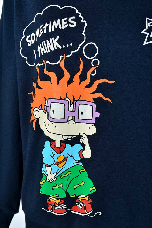 Card slide image -  BUZO DE LOS RUGRATS CERRADO AZUL PARA MUJER