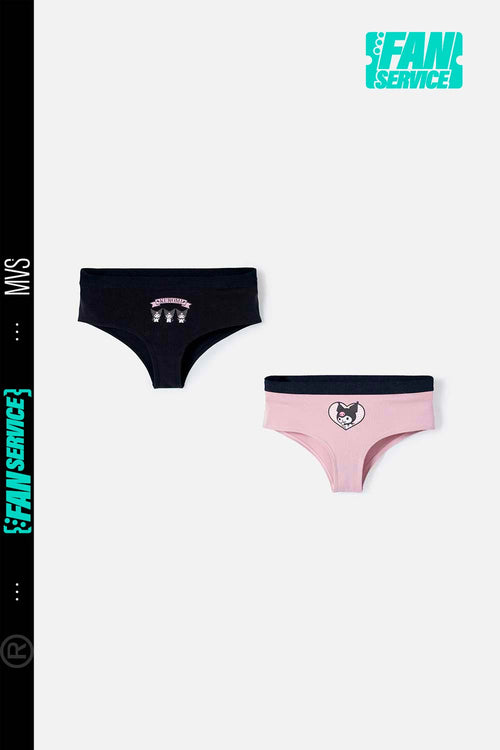 Card slide image -  PACK X2 PANTIES MY MELODY & KUROMI NEGRO Y LILA PARA MUJER