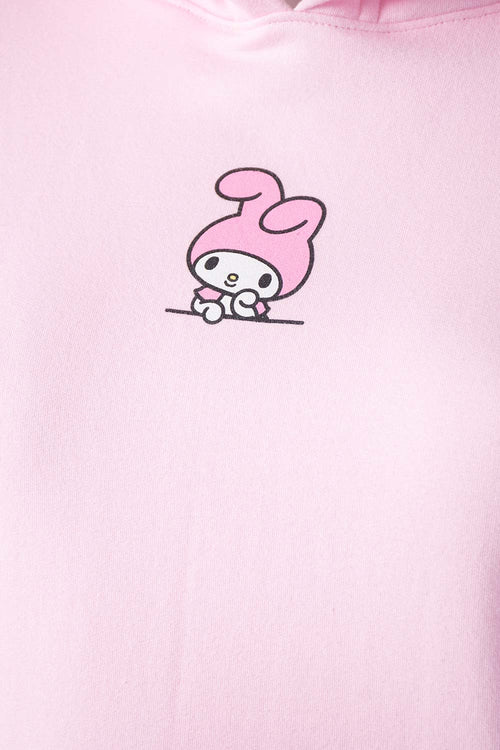 Card slide image -  BUZO DE MY MELODY & KUROMI ROSADO CON CAPUCHA PARA MUJER