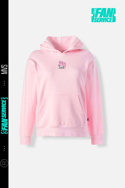 BUZO DE MY MELODY & KUROMI ROSADO CON CAPUCHA PARA MUJER
