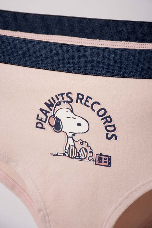 Card slide image -  PACK X2 PANTIES DE SNOOPY AZUL OSCURO Y PALO DE ROSA PARA MUJER