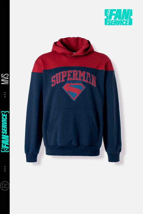 Card slide image -  BUZO DE SUPERMAN AZUL Y ROJO CON CAPUCHA PARA HOMBRE