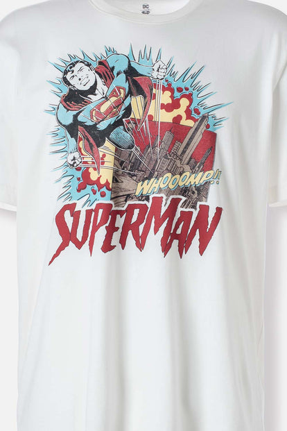 PIJAMA DE SUPERMAN GRIS Y ROJO CON BERMUDA PARA HOMBRE