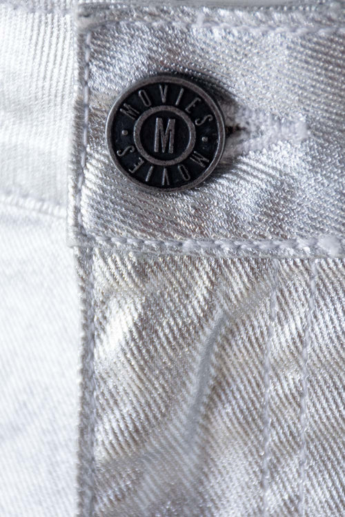 Card slide image -  FALDA DE MOVIES PLATEADA CORTA PARA MUJER