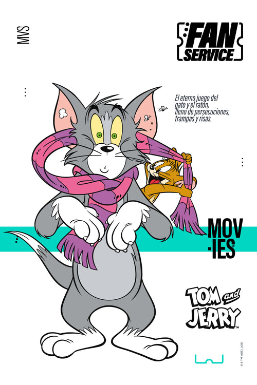 Card slide image -  CAMISETA DE TOM Y JERRY CUELLO REDONDO MARFIL PARA MUJER