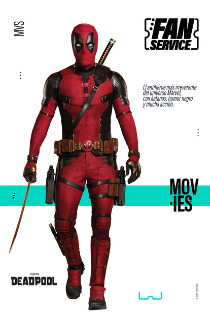  CAMISETA DE DEADPOOL MANGA CORTA BLANCA PARA HOMBRE