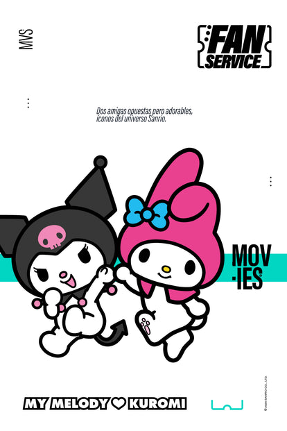  CAMISETA DE MY MELODY & KUROMI LILA GRISÁCEA PARA MUJER