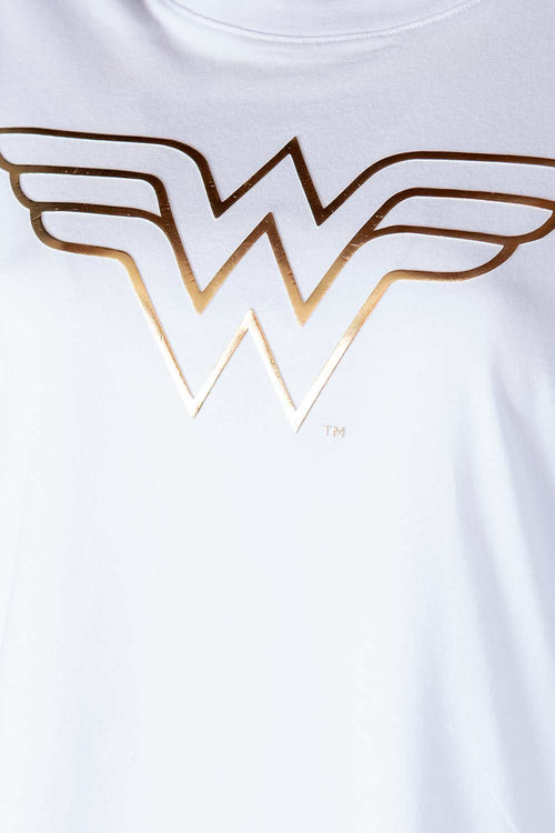 Card slide image -  CAMISETA DE LA MUJER MARAVILLA MANGA CORTA BLANCA PARA MUJER