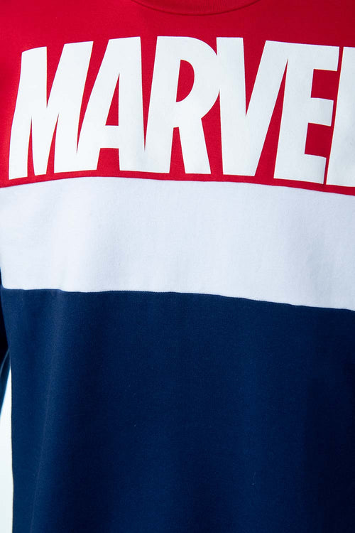 Card slide image -  BUZO DE MARVEL ROJO, AZUL Y BLANCO CERRADO PARA HOMBRE